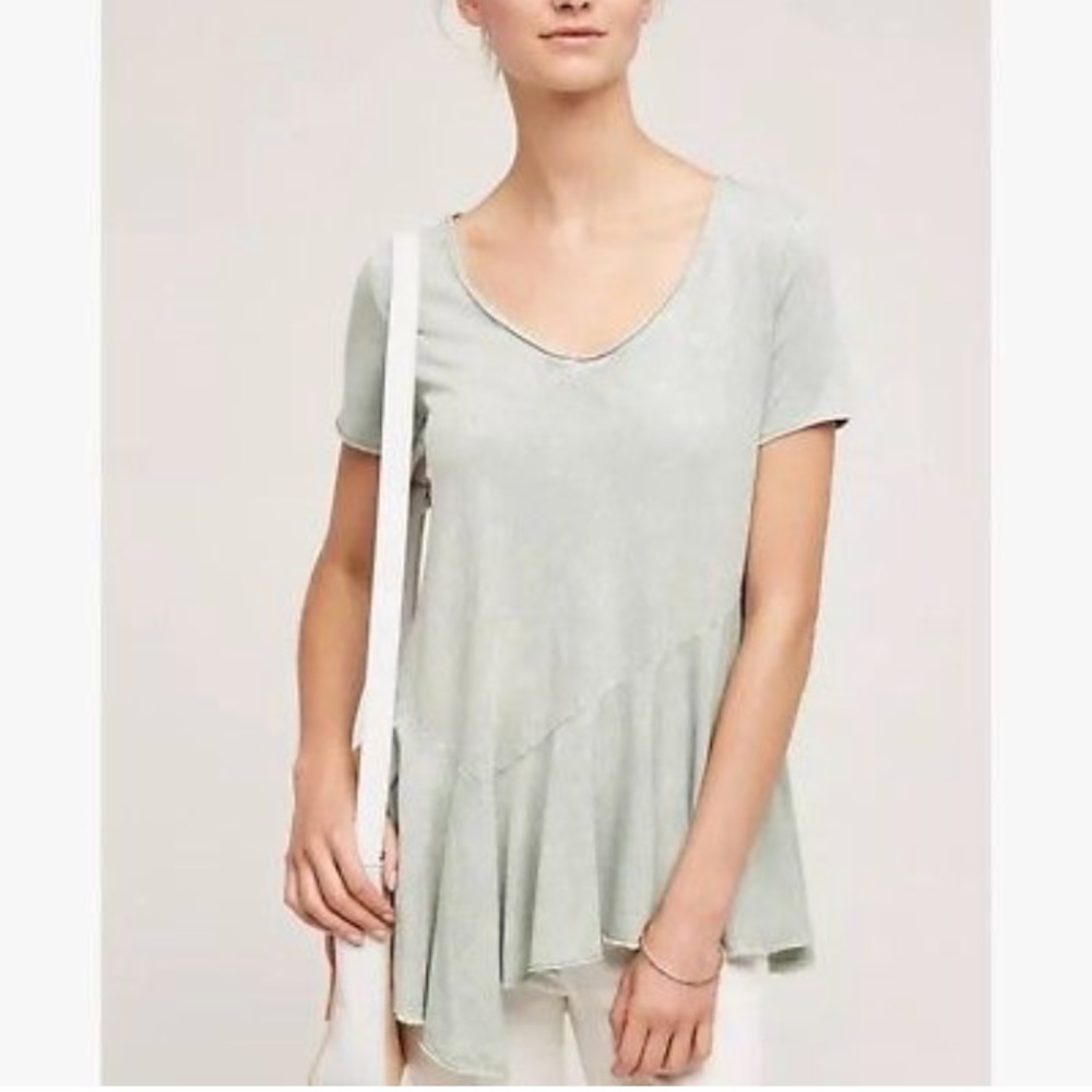 Anthropologie Eri+ Ali asymmetrical mint shirt